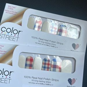 Lot of 2 sets - Color Street nail strips plaid in the USA